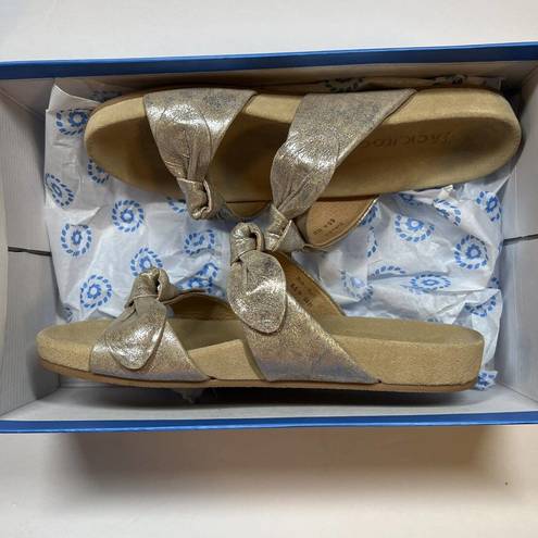 Jack Rogers Women's Annie Double Knot Comfort Sandal Platinum 6.5 NEW