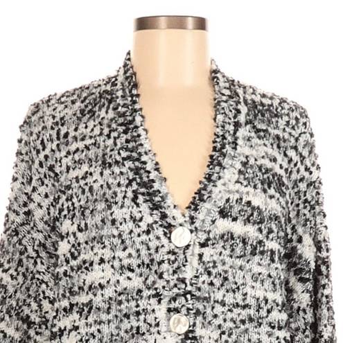 Andrew Marc Marc New York  Confetti Cardigan Black White Button Women’s Medium M