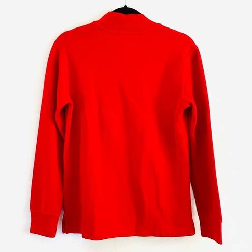 Polo  Ralph Lauren Pullover Sweater L 14-16 Red Valentine Quarter Zip Cotton