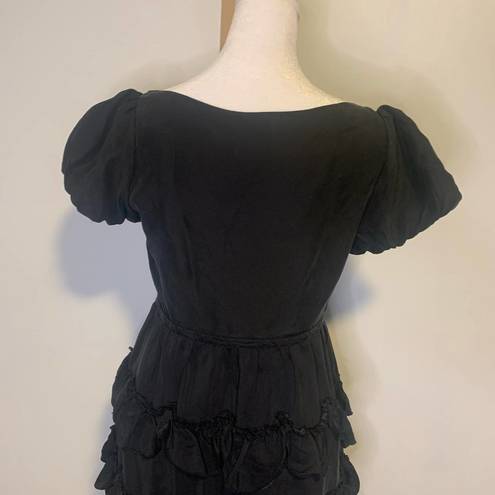 Juicy Couture  black ruffle short sleeve a-line dress size 0