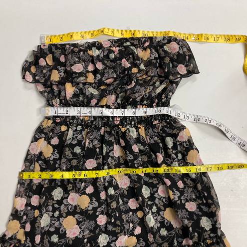 Luxe Apothetique , Floral, black, pink, yellow, green, Small, Strapless Dress