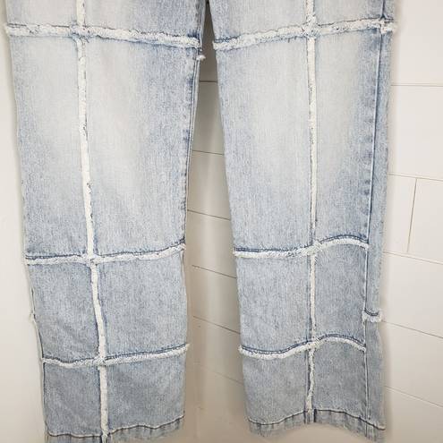 Revice Denim  NWT Lover 4Ever Light Wash High Rise Straight Leg Grid Jeans Sz 30