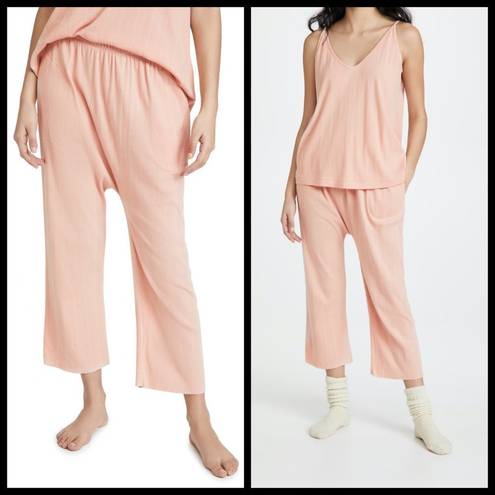 The Great 💕💕 The Pointelle Sleep Cami Tank + Lounge Pant ~ Rose Dust Large NWT