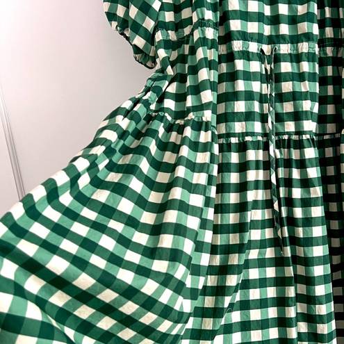 Max Mara Weekend  Green Gingham Check Cotton Midi Dress