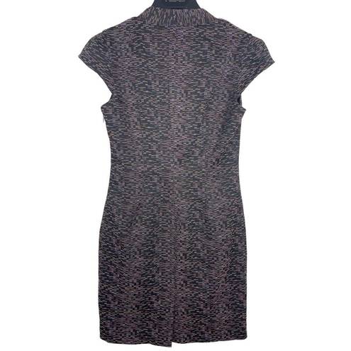 MM.LaFleur  Stretch Bodycon Purple Tweed Cap Sleeve V-neck Dress Size 8