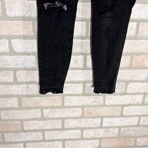 Spanx  Vintage Black Distressed Raw Hem Skinny Jeans Size S