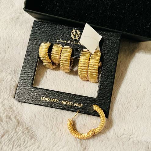 House of Harlow  Gold Hoop Earrings NWT