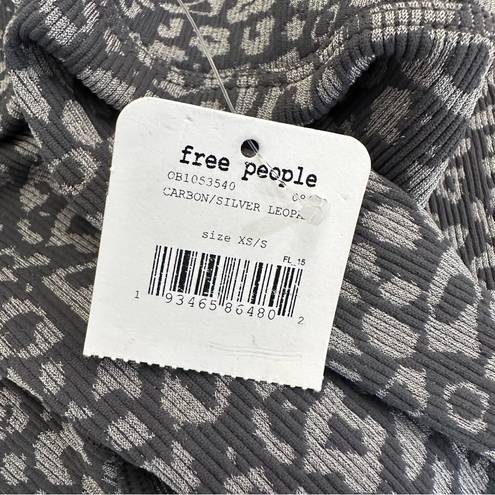 Free People Movement  Good Karma Leopard Print Leggings in Carbon NWT Size XS