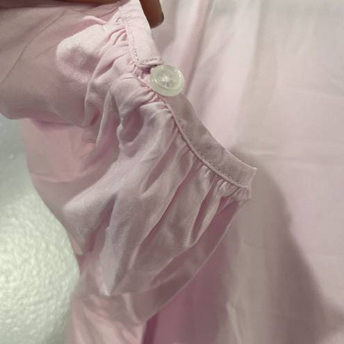 Hill House  Blouse Size Small Pink NWT Francesca Top Ballerina Cotton Peplum