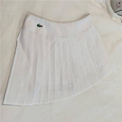 Lacoste Athletic Pleated White Tennis Mini Skirt Sport