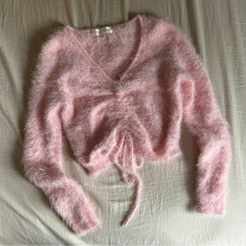 The Moon Sugar Baby Pink Ballet Barbie Fuzzy Sweater