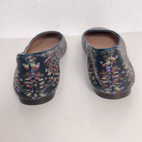 Fossil  Abstract Multicolor Print Leather Round Toe Ballet Flats Skimmers 9.5