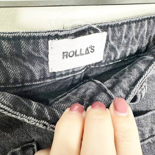 Rolla's  Womens Wide Leg Jeans High Rise Denim Sailor Comfort 80s Black Size 25