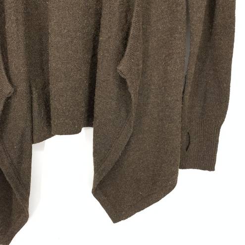 Betabrand  Women's Size S/M Open Front Cardigan Wool Sweater Long Sleeve Brown