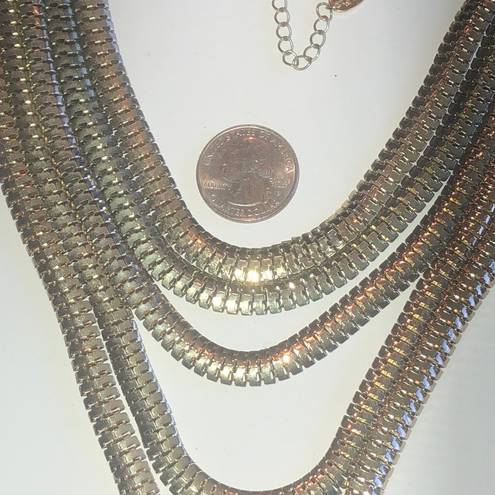 Nicole Miller Nicole by  5 Strand Gold Tone Boho Multi Chain Necklace