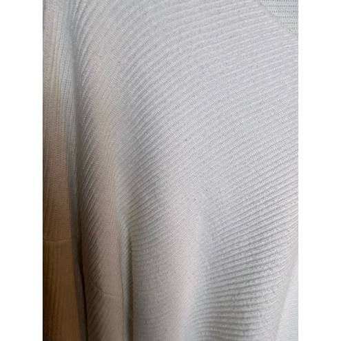 1. State  White Ribbed  V Neck Sweater Size Large Boho Oversized Loungewear