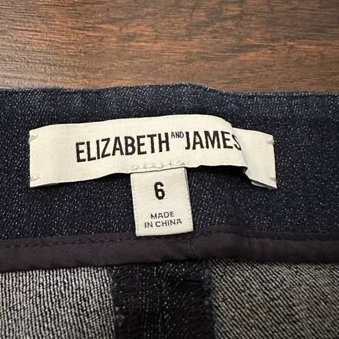 Elizabeth and James  Roberta dark wash cropped raw hem flare jeans size 6