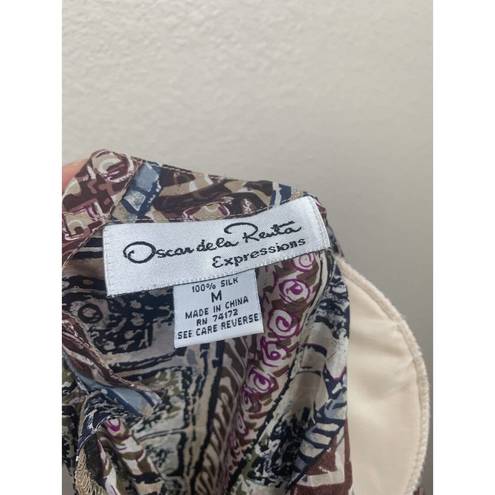 Oscar de la Renta Vintage  Expressions 100% Silk Blouse