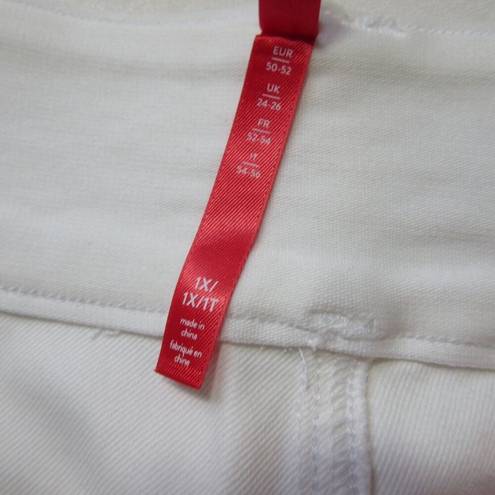 Spanx NWT  20312R Stretch Twill Cropped Wide Leg in Bright White Khaki Pants 1X