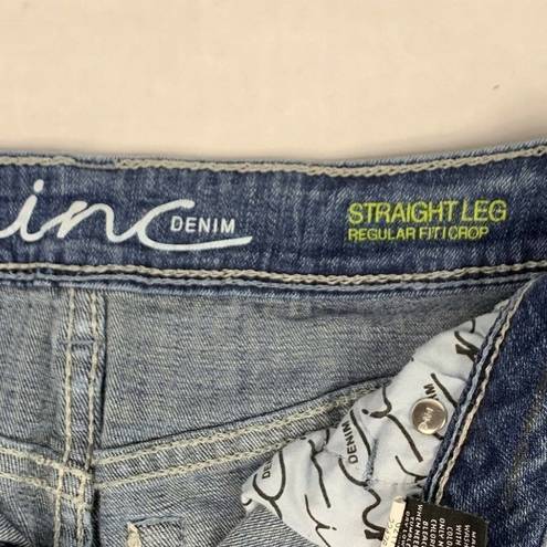 INC Int’l Concepts Straight Leg Regular Fit Distressed Crop Jeans Women’s Size 2