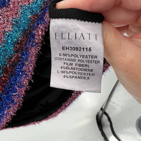 Elliatt  Lorelai Dress Striped Metallic BodyCon Dress Zip Up Women's Size Small