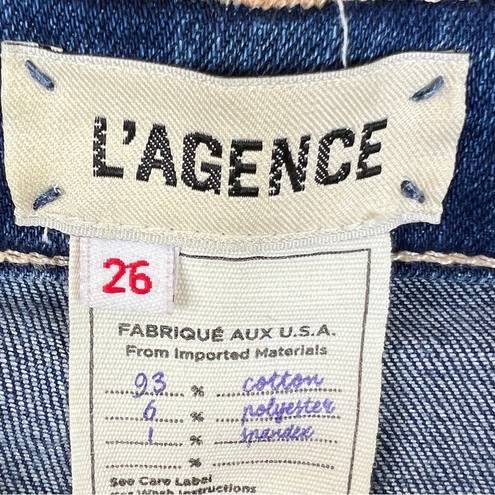 L'Agence L’AGENCE Size 26 Cropped Skinny Distressed Straight Leg Soft Stretchy De…