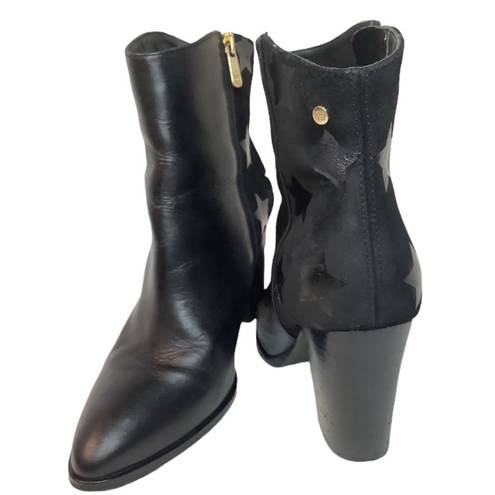 Tommy Hilfiger   stars on black suede genuine suede leather heel‎  boots size 9.5