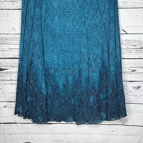 Coldwater Creek  NWT Size XL 16 Blue Ombré Aegean Mesh Pull-On A-Line Godet Skirt