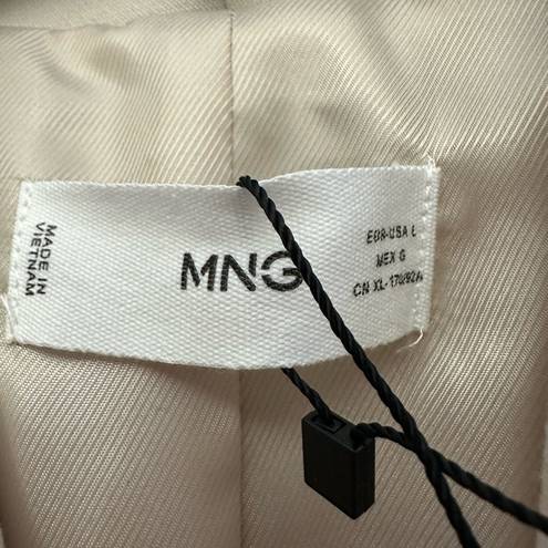 Mango  Blazer Style Coat Beige Size Large New With Tags Collarless