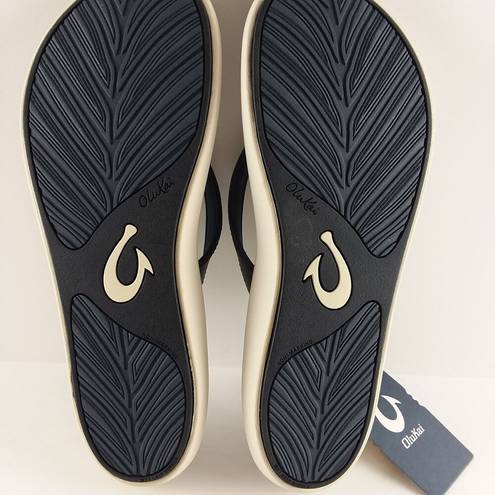 Olukai NEW  Pi’oe W 11 Beach Pool Sandals Flip Flop Slippers Trench Blue/Mst Grey