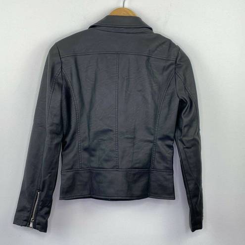 Elizabeth and James Textile  Black Faux Leather Jacket Women's Size Small S