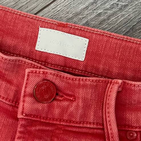 MOTHER Denim  The Swooner Rascal Ankle Fray Jeans in Come Out and Play Red | 28