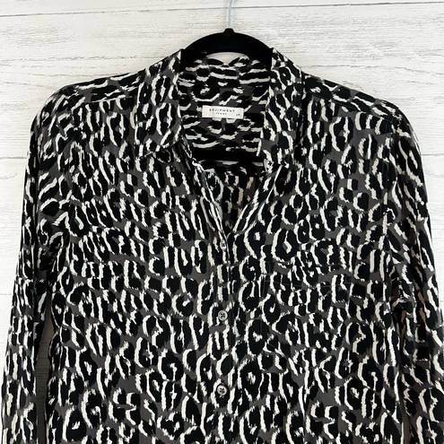 Equipment  Leopard Print Silk Button Down Blouse Size S