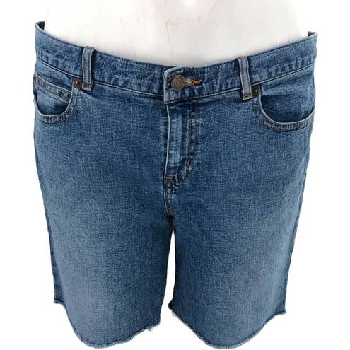 Guess  (32) Women's Y2K Blue Medium Wash Cut Off Bermuda Jean Shorts Denim