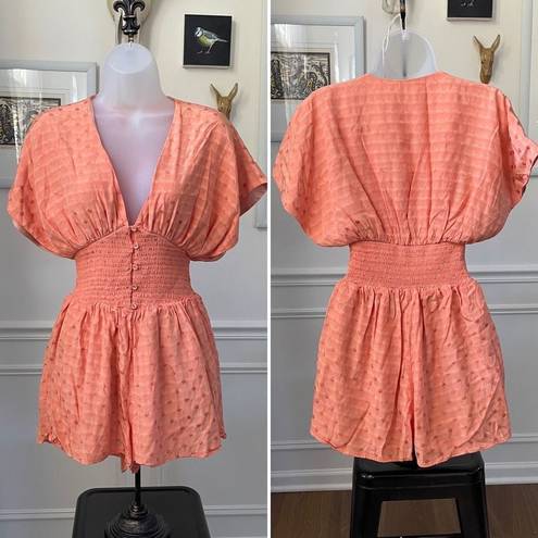 Tularosa  Eleanor Romper Pale Peach Swiss Dot XS