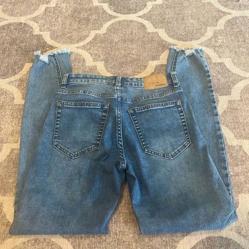 Pull & Bear  asos skinny mid waist denim jeans size 4 frayed ankle