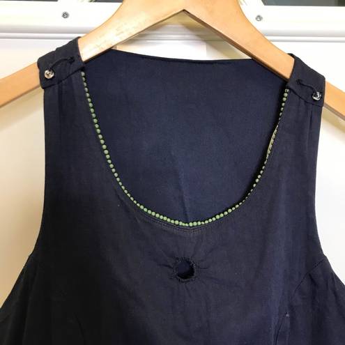 Gretchen Scott  Navy blue sleeveless dress L beaded casual resort preppy