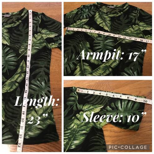 Sans Souci leaf print mesh t shirt size M