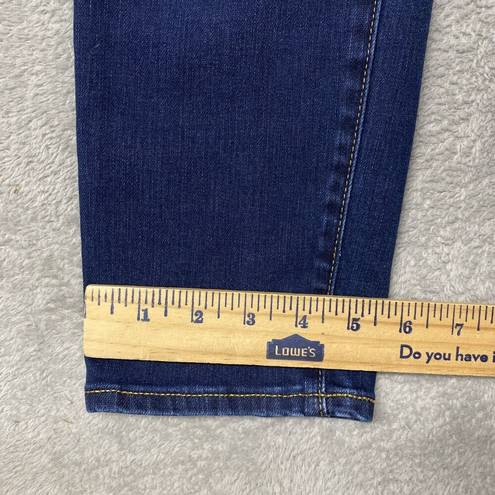 Talbots  Jeans Womens 2 Blue Skinny Slim Ankle Denim Med Wash Mid Rise Distressed