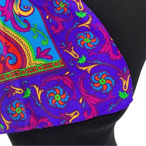 Liz Claiborne VTG  Paisley Neck Scarf Neon