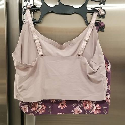 Vince Camuto 💕💕 Bralettes (2 Pack) ~ Purple Floral & Lavender Solid Large L NWT