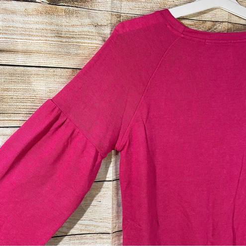 Sanctuary cozy lightweight puff sleeves pink pullover sweater women’s Size Large