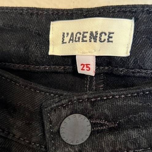 L'Agence L’AGENCE black cropped ankle paisley jean size 25