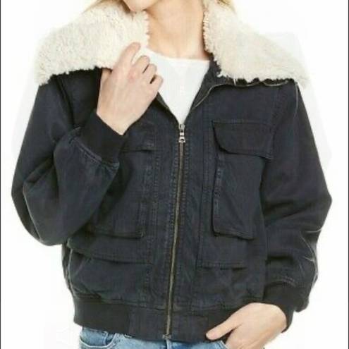 Young Fabulous and Broke  Earhart Sherpa Collar Cropped Puffer Jacket Size L NWT