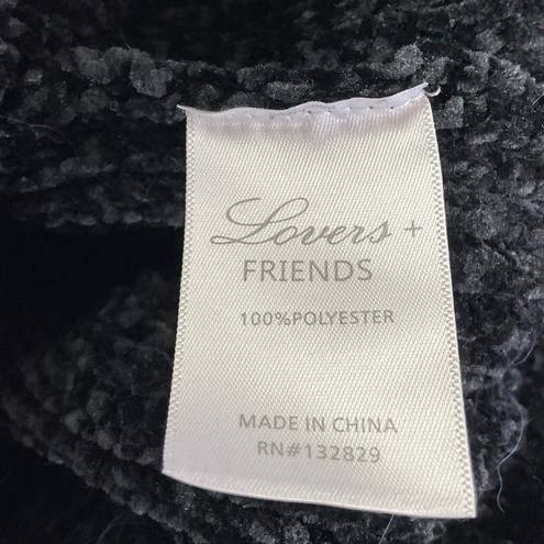 Lovers + Friends  Black Cropped Parkwood Sweater Bell Sleeves Bow Tie Detail S