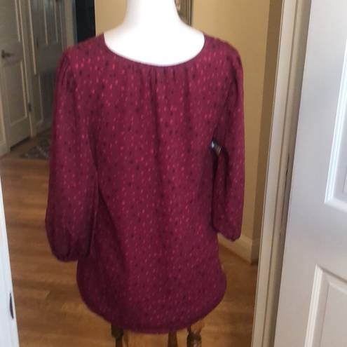 Isabel Maternity 𝅺 Burgundy Blouse Size Medium NWT