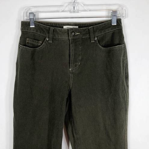 Coldwater Creek  Womens Size 4 Jeans Green Flare Leg High Rise Stretch Pants 1380