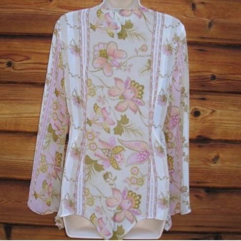 W By Worth Pink Cream Blouse Top