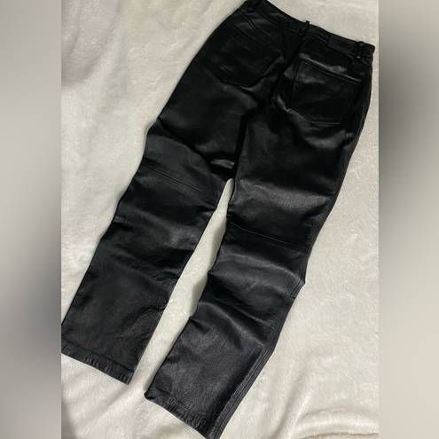 Tommy Hilfiger 100% Leather Black Long Pants. Women’s Size 6.