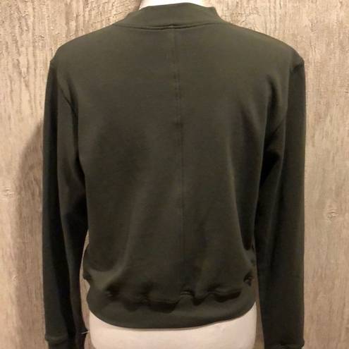 Strut this  Dark Green Cropped Sweatshirt